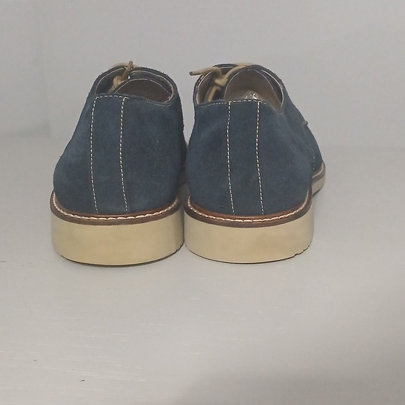 Banana Republic Men\'s Navy Suede Derby Shoes, leather upper,  pre-owned sz 9.5